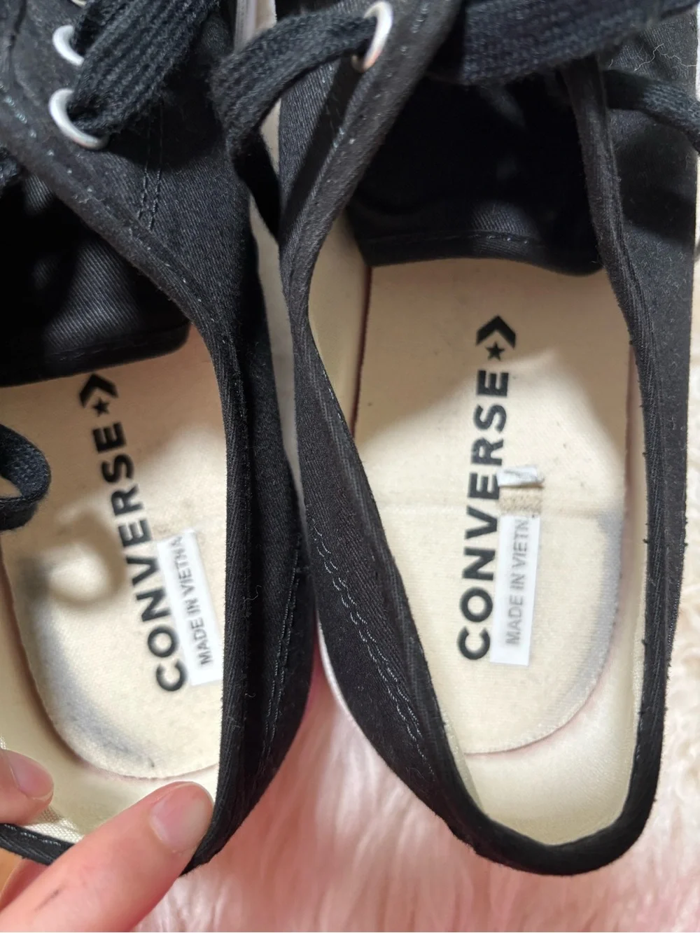 Converse Black and White Low-Top Canvas Sneakers - Picture 5 of 7